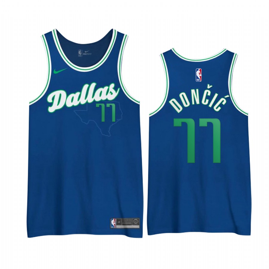 Men Men Dallas Mavericks 77 Doncic Blue Nike NBA Jerseys